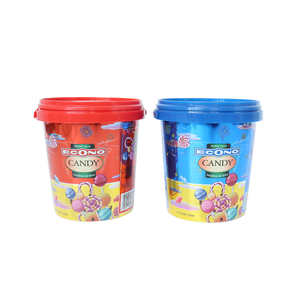 CUSTOM round printed logo color plastic bucket with lid with handle custom candy bucket food grade bucket food