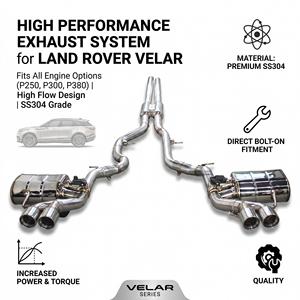 Système d'échappement Catback à double soupape électronique Vortex SS304 pour Range Rover Velar L560 2.0T 3.0T 2017-2024, kit de tuning, ensemble de tuyaux - Product Image 1