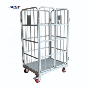 Oem Opvouwbare Metalen Logistieke <span class=keywords><strong>Trolley</strong></span> Rolkooi Duwwagen Voor Magazijnrollende Containerkar Handkarren En Trolleys - Product Image 4