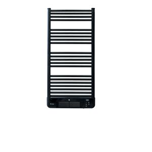 Sèche-serviettes électrique 2100W à économie d'énergie, avec ventilateur, contrôlable par application, design plat et droit en métal, à poser au sol ou mural - Product Image 1