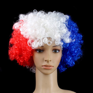 Perruques et extensions capillaires synthétiques de beauté en gros, perruques colorées pour le football, le carnaval, les festivals, les fans et les fournitures de fête, pour les événements sportifs - Product Image 4