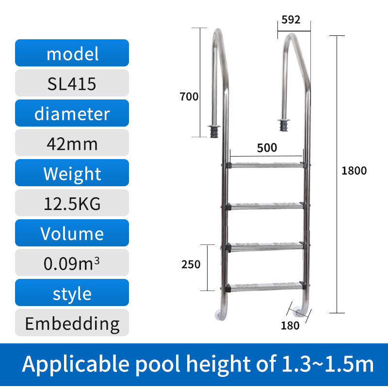 304#SL-415 Pool Ladder Silver(with screws)
