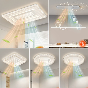 Modern Minimalist Bladeless <b>Ceiling</b> Fan <b>Light</b> <b>Led</b> Full Spectrum Eye Protecting With Cooling And Heating Function For Living - Product Image 1