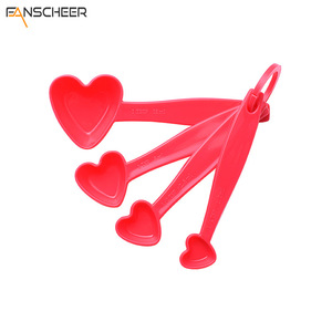 Measuring Spoon Set 4 Piece Red Heart Shape Baking Kitchen Tool Convenient Measuring Spoons For Cooking - Product Image 5