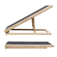 Rampe pour chien en bois réglable avec conception d'escalier-Rampe pliable portable pour animaux de compagnie pour une utilisation en intérieur, chats et petits chiens
