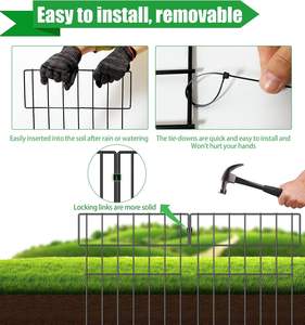Recinzione per Animali, Barriera da Giardino Senza Scavo, Recinzione in Metallo Antiruggine 43cm (H) x 3.3m (L) per Cani - Product Image 6