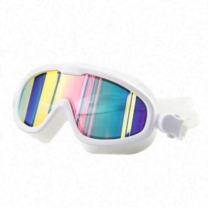 Adult Large Frame Swimming <b>Goggles</b> HD Waterproof Anti-fog Anti-UV Durable Electroplating Silicone - Product Image 1