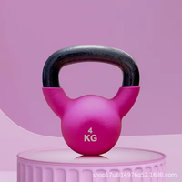 Kettlebell en fonte noire durable avec poignée large et base anti-marquage – Équipement de cardio-training et de mise en forme pour femmes, idéal pour la maison