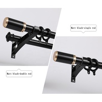 Ensemble de tringles à rideaux et accessoires de fixation en aluminium robuste, design moderne, écologique, pour projets hôteliers, modèle TIANYUN ROMAN-02B, vente en gros