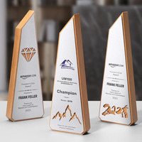 Trophée en cristal en forme de diamant/montagne avec gravure gratuite et impression couleur, récompense pour réunion annuelle d'entreprise, souvenir pour employé excellent