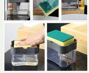 Distributeur automatique de <span class=keywords><strong>savon</strong></span> <span class=keywords><strong>liquide</strong></span> pour cuisine avec brosse à <span class=keywords><strong>vaisselle</strong></span> et éponge intégrée - Product Image 5