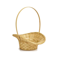Handgeweven bamboe mand met kant en handvat, fruit- en broodmand, OEM groothandel, bamboe opbergmand