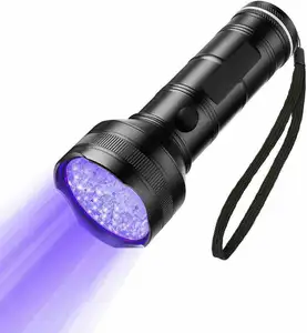 Nuovo arrivo potente torcia UV rilevatore di urina per animali domestici Blacklight portatile ultravioletto 395nm 51 luce UV a LED