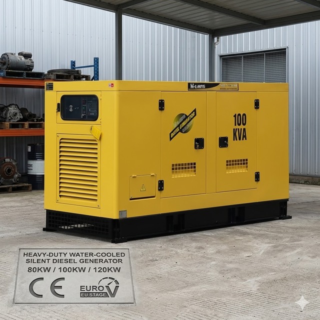 Hi-earns 80KW 100KW 120KW 100KVA 50Hz Three Phase Water Cooled Brushless Silent Diesel Generator for House