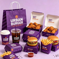 Boîte à frites jetable en papier pour emporter, emballage alimentaire personnalisé pour ailes de poulet, boîtes à hamburgers, conteneur pour plats à emporter rapides