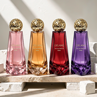 Flacon de parfum personnalisé unique 100 ml, flacon de parfum en verre de luxe bleu vide, OEM ODM