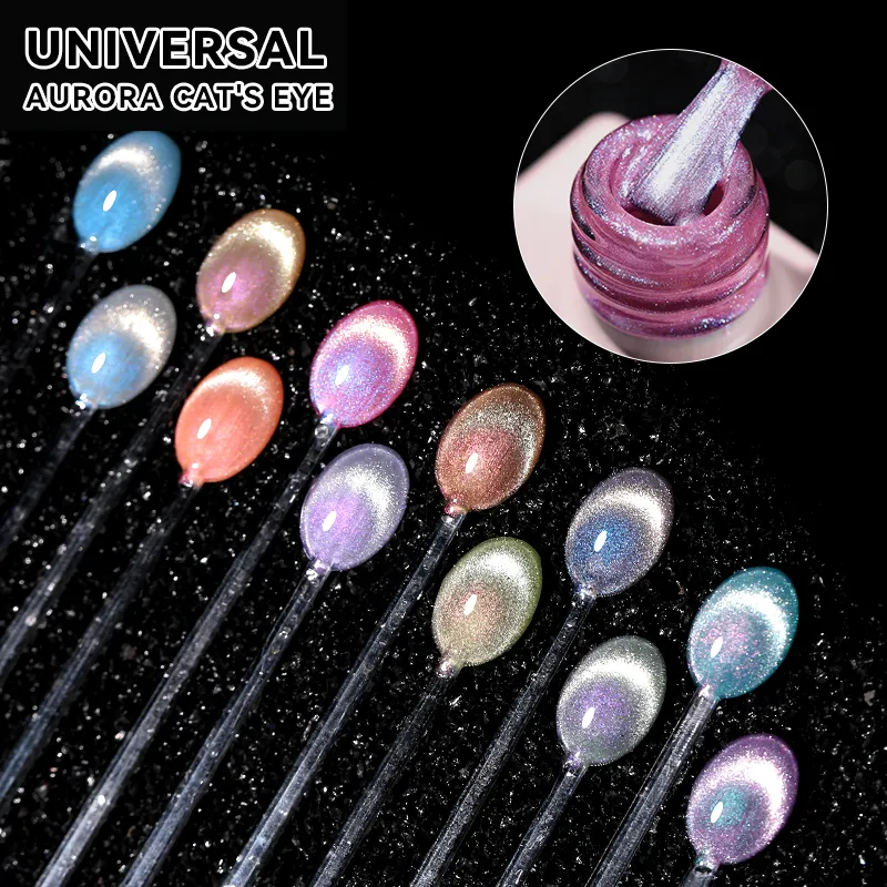 JTING 12colors Magic Nail Gel Polish Colorful Interstellar Aurora Cat Eye Magnetic Soak Off UV Nail Gel Polish OEM Private label