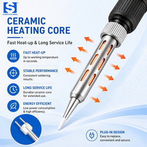 Fer à <span class=keywords><strong>souder</strong></span> interne à chauffage rapide, température contrôlée et réglable, 908S 80W 110V/220V, rétroéclairage LED numérique - Product Image 5