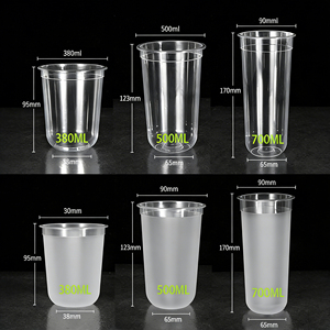 Bicchieri in Plastica PP a Parete Singola con Coperchi, Personalizzabili con Logo, Senza BPA, da 12oz, 16oz, 22oz, per Caffè, Soda, Tè Boba, Trasparenti o Satinati, a Forma di U, per Stadi - Product Image 6