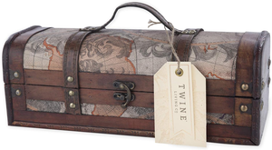 Boîte cadeau en <span class=keywords><strong>bois</strong></span> pour vin, design carte du monde, avec poignée et couvercle, style vintage, pour une <span class=keywords><strong>bouteille</strong></span>, avec ficelle – Offre spéciale - Product Image 5