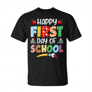 T-shirt Joyeux premier jour d'école pour les enseignants et les enfants, vêtements de rentrée scolaire - Product Image 2