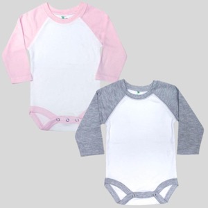 Оптовая продажа, хлопковая 100% для малышей, хлопковая футболка с длинными рукавами, реглан, бейсбольная одежда, индивидуальная вышивка, трафаретная печать - Product Image 1