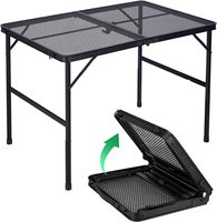 Table pliante portable en aluminium réglable en hauteur de 90x60cm pour le camping en plein air, le patio et le barbecue.