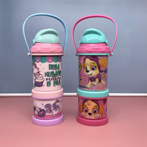 Chai Nhựa 3d Sáng Tạo Trẻ Em Trai Và Gái Thăng Hoa Tumbler Chai Nước Di Động Có Tay Cầm Hộp Đựng Đồ Ăn Nhẹ - Product Image 5