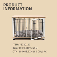 Cages pour animaux de compagnie en bois et acier inoxydable, robustes, empilables, pour la vente en gros, meubles et niches pour chiens
