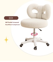 Tabouret de coiffeuse moderne en tissu pour chambre de fille, chaise durable à dossier en arc avec élément de luxe léger pour manucure et lifting