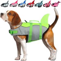 Gilet de sauvetage pour chien en polyester imprimé requin, haute flottabilité, pour grands chiens, activités aquatiques en extérieur et plage, toutes saisons