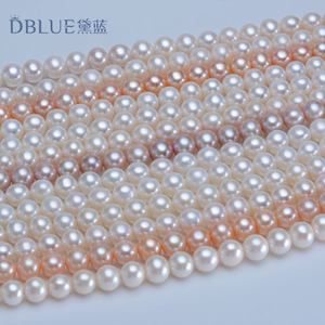 Venta Directa de Fábrica, Collar de Perlas de Agua Dulce Casi Redondas de 9-10 mm, Luz Intensa y Ligeras Imperfecciones, Venta al por Mayor - Product Image 1