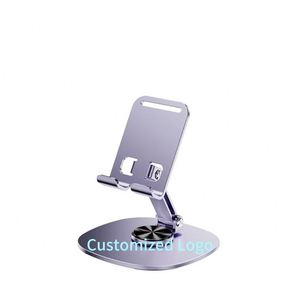 X920 Portable Aluminum Fully Foldable Angle Adjustable <b>Desk</b> 360 <b>Rotation</b> Cell Phone Stand Holder - Product Image 1