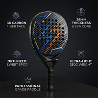Raquette de tennis et de padel en forme de diamant en fibre de carbone 24K 18K de haute qualité avec logo personnalisé, nouvelle technologie, fabricant professionnel Taspo 2026