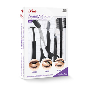Herramientas de belleza, tijeras negras para recortar cejas, peine para depilar cejas de acero inoxidable, pinzas para cejas, juego de tijeras para cejas - Product Image 5