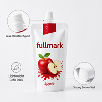 Op maat bedrukte sapzakjes voor fruitverpakkingen, lekvrij, hoge barrière, met tuitje