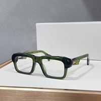 Lunettes de soleil de luxe rectangulaires épaisses unisexes, monture en acétate, verres transparents UV400, monture de lunettes de vue rétro tendance