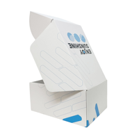 Boîtes d'expédition en carton ondulé blanc avec serrure à languette de chapeau de soleil imprimé personnalisé