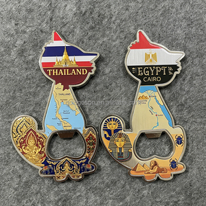 Ouvre-bouteille aimanté 2-en-1 en forme de chat, souvenir grec <span class=keywords><strong>et</strong></span> allemand de la Forêt-Noire, Schwarzwald, Aigle de Athènes - Product Image 5