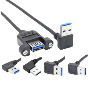 สายดาต้า USB 3.0 แบบงอ 90 องศา ความเร็ว 5GBPS หัวต่อ AM AF ชาย-หญิง สายต่อขยายสำหรับแล็ปท็อป/ไดรฟ์ USB กล้อง ใช้สายถักสำหรับคอมพิวเตอร์ - Product Image 3