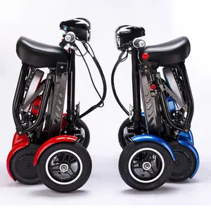 Scooter Lipat Mobilitas Elektrik 4 Roda, Transformator Perjalanan Sempurna Dapat Dilipat Nyaman untuk Orang Tua Bepergian