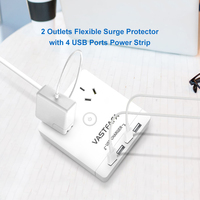 Enchufe AU personalizado OEM y ODM, enchufe de extensión de alimentación USB, 4 puertos USB y 2 salidas de CA, corriente nominal de 10A para redes SDK y NFC