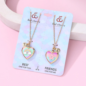 Collier simple et élégant en forme de fleur arc-en-ciel avec boîte photo en forme de cœur pouvant contenir <span class=keywords><strong>des</strong></span> <span class=keywords><strong>photos</strong></span>, collier DIY - Product Image 2