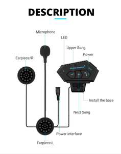 BT12 Helmet Headphone <strong>Wireless</strong> Motorcycle <strong>Headset</strong> <strong>Wireless</strong> Intercom Motor Bike Earphone Noise Reduction Microphone <strong>MIC</strong> - Product Image 3