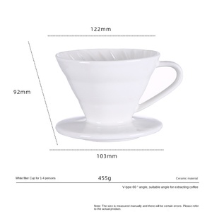 Bán buôn ý tưởng sản phẩm mới 2023 tùy chỉnh tái sử dụng 1-2/ 3-4 chén gốm lọc cà phê sứ đổ qua cà phê nhỏ giọt với nắp - Product Image 6