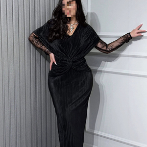 Vestido de Noche de Encaje con Cierre de Hebilla Negro, Sexy y a la Moda, Estilo Europeo para Mujer, Nuevo 2026 - Product Image 4