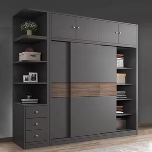 Armadio scorrevole moderno su misura per tutta la casa con mobile superiore per soggiorno e officina, ecologico - Product Image 6