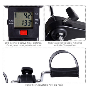 Cyclette Pieghevole Portatile da Scrivania per Esercizi Indoor di Braccia e Gambe, Terapia Fisica con Contatore di Calorie - Product Image 5