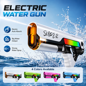 Pistola de Agua Eléctrica Autocebante de Alta Potencia con LED <span class=keywords><strong>Recargable</strong></span>, Juguete de Verano para Exteriores, Piscina, Playa y Jardín - Product Image 1