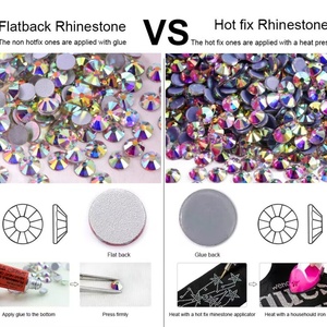 Vente en gros usine de strass en verre à dos plat, fixation à froid, non thermocollants, effet cristal AB, pour ongles, gobelets et DIY - Product Image 5